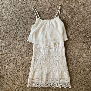 NWOT- White lace mini dress